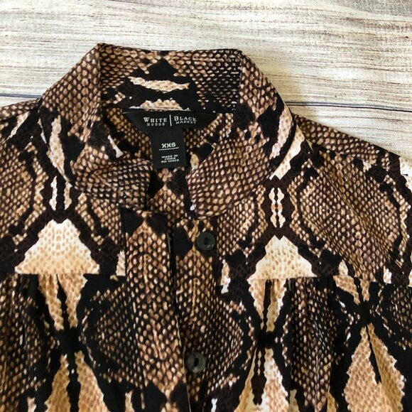 WHBM Snakeskin Print SNAKE Shirtdress Size XXS - Picture 5 of 9